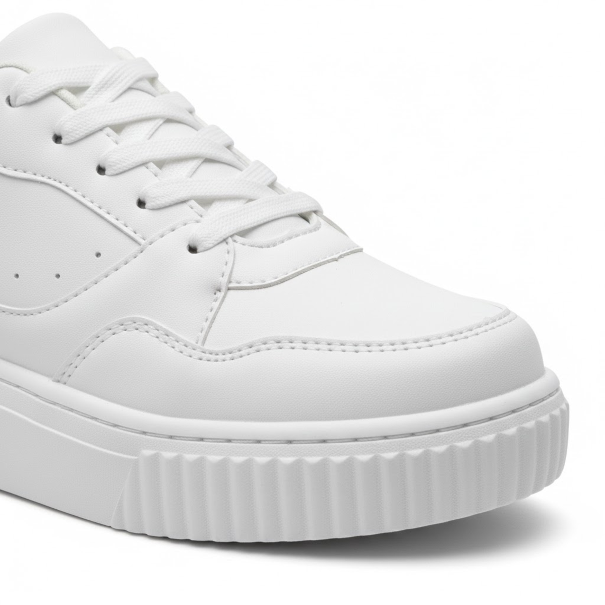 Alice | Breathable White Flat Sneakers