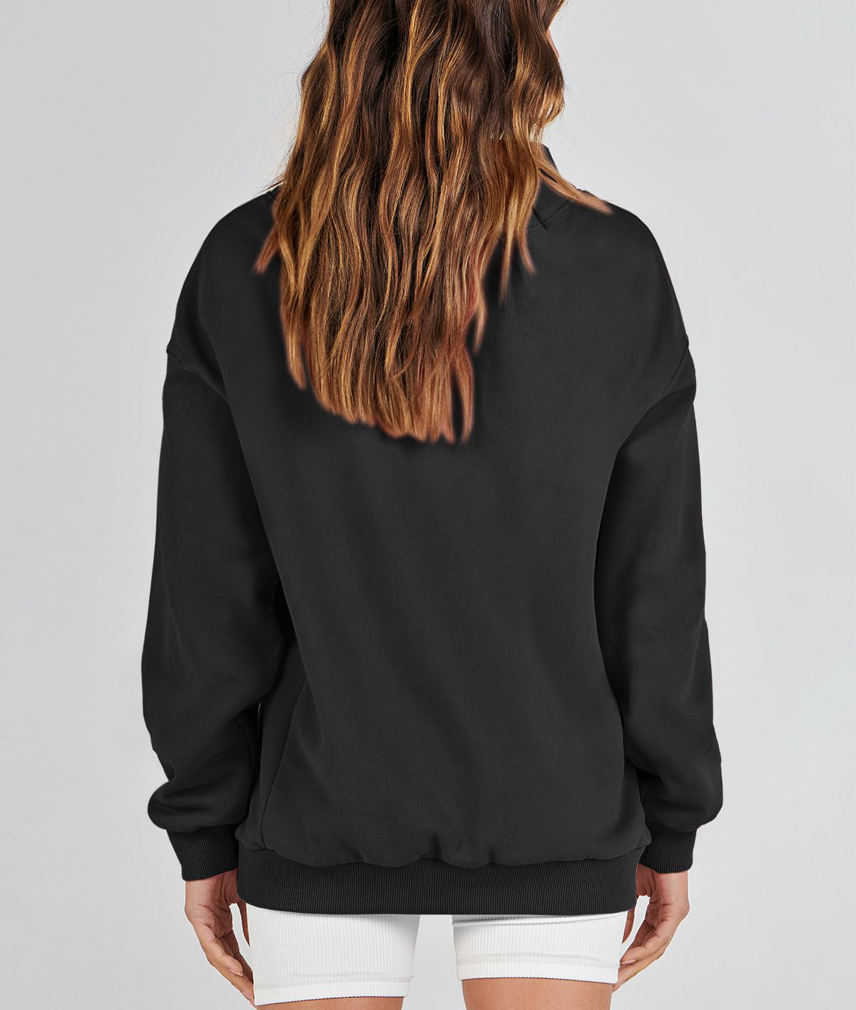 Denise | Slit Mock Neck Oversized Sweatshirt