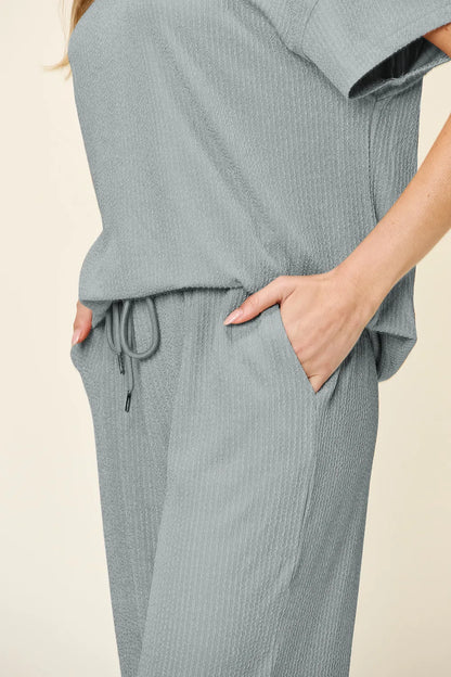 Cleo | Ribbed Wide-leg Pants