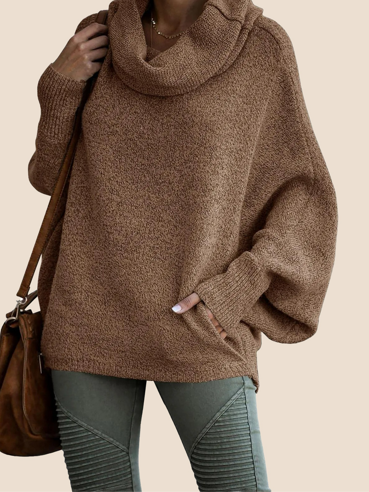 Jazzlynn | Cowl Neck Pullover Sweaters with Pockets