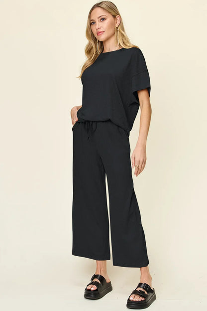 Cleo | Ribbed Wide-leg Pants