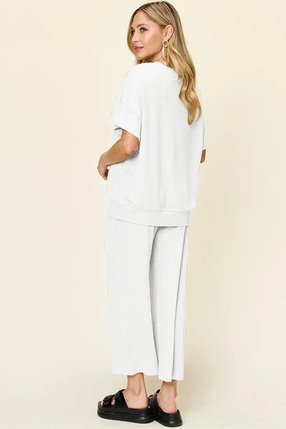 Cleo | Ribbed Wide-leg Pants