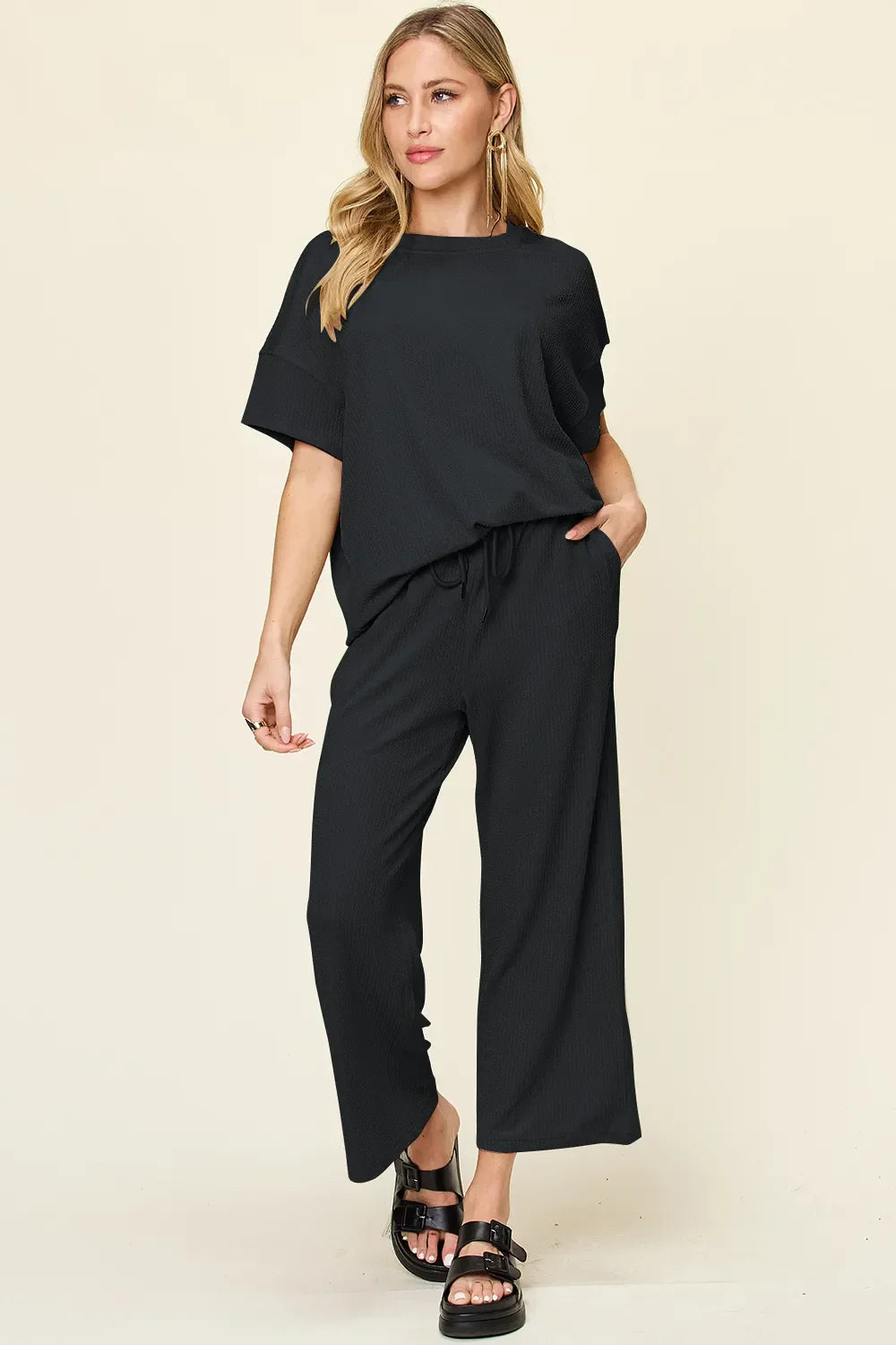 Cleo | Ribbed Wide-leg Pants