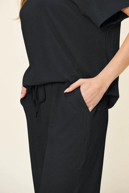 Cleo | Ribbed Wide-leg Pants