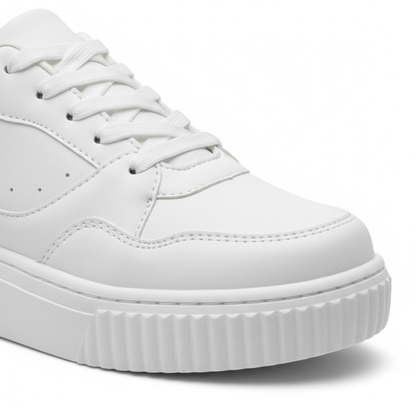 Alice | Breathable White Flat Sneakers