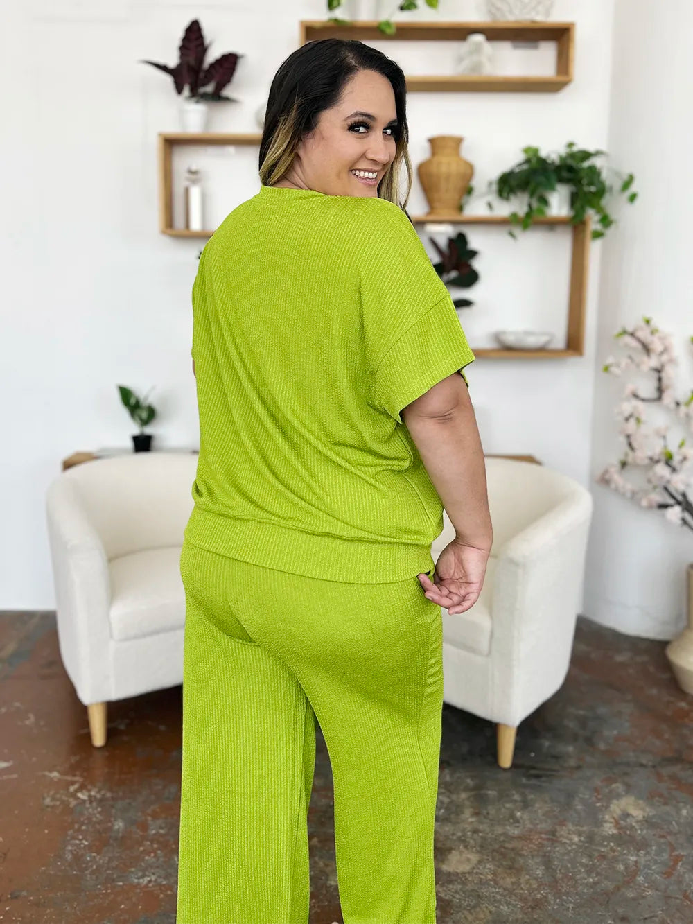 Cleo | Ribbed Wide-leg Pants