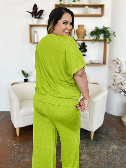 Cleo | Ribbed Wide-leg Pants