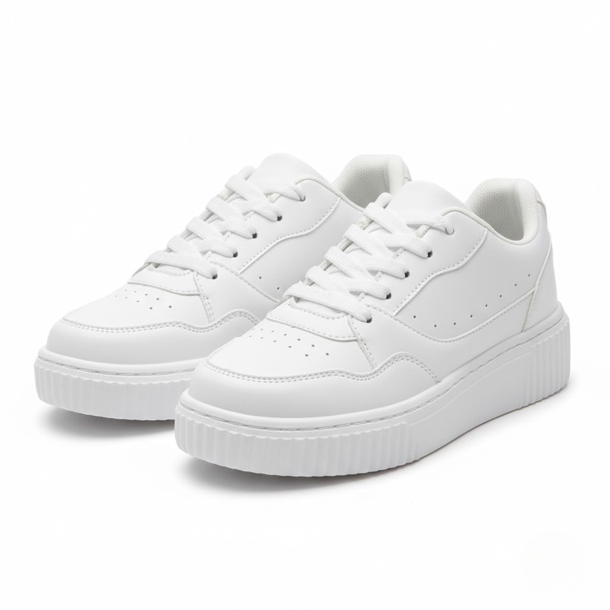 Alice | Breathable White Flat Sneakers