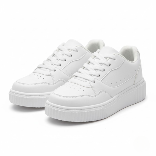 Alice | Breathable White Flat Sneakers