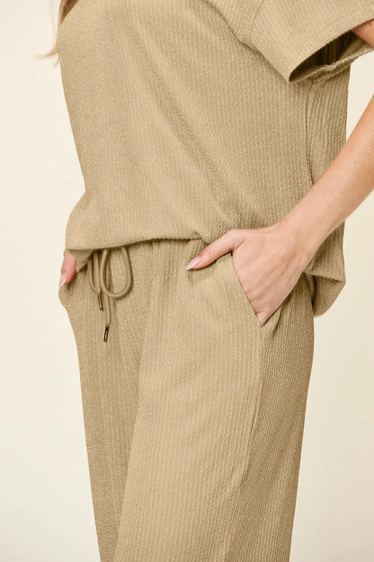 Cleo | Ribbed Wide-leg Pants