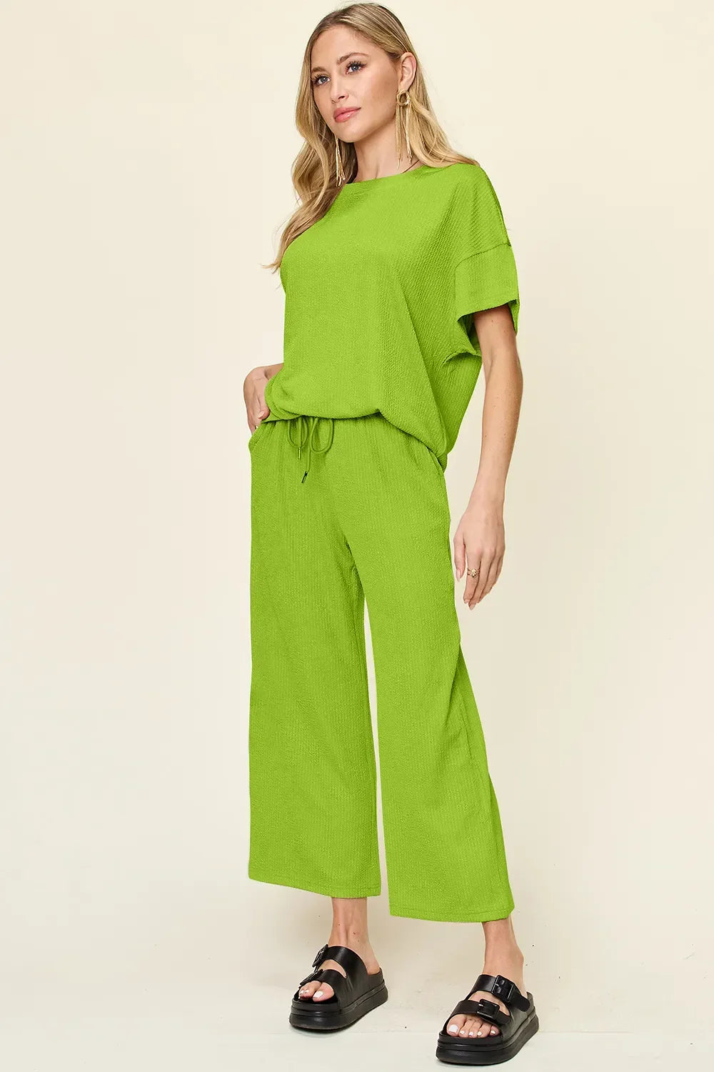 Cleo | Ribbed Wide-leg Pants