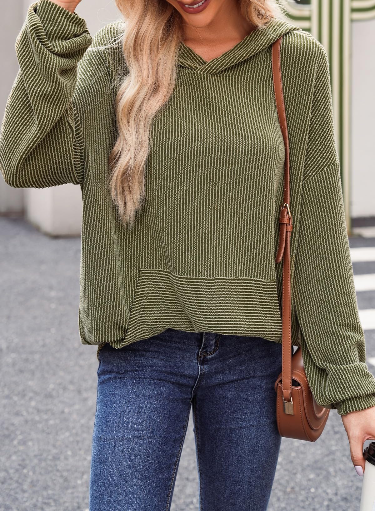 Flora | Ribbed Knit Pullover Hoodie