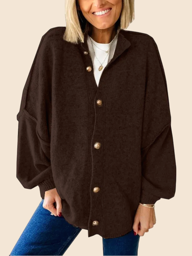 Patsy | Chunky Knit Button Front Cardigan
