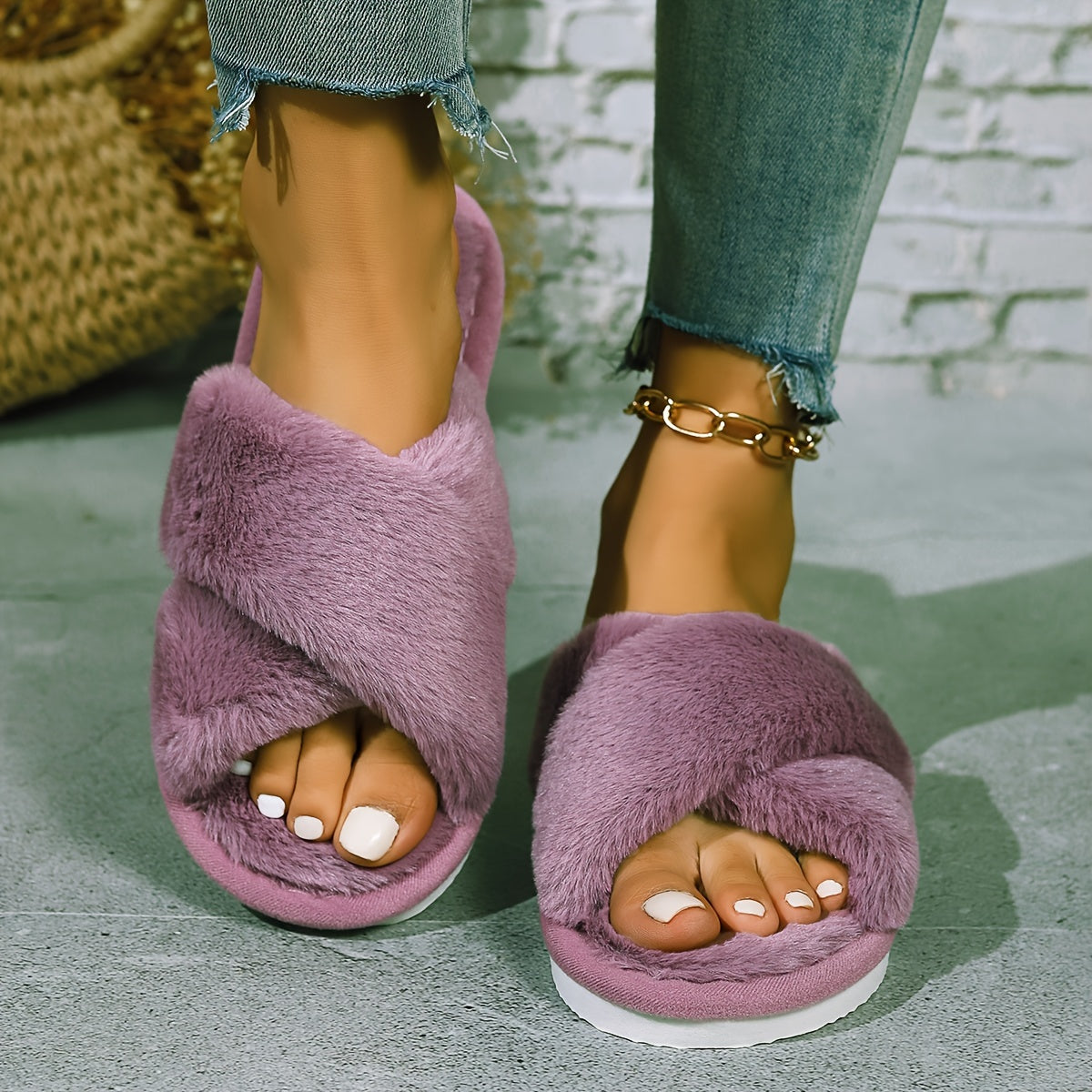 Lily | Plush Slip-On Slippers Anti-Slip Sole