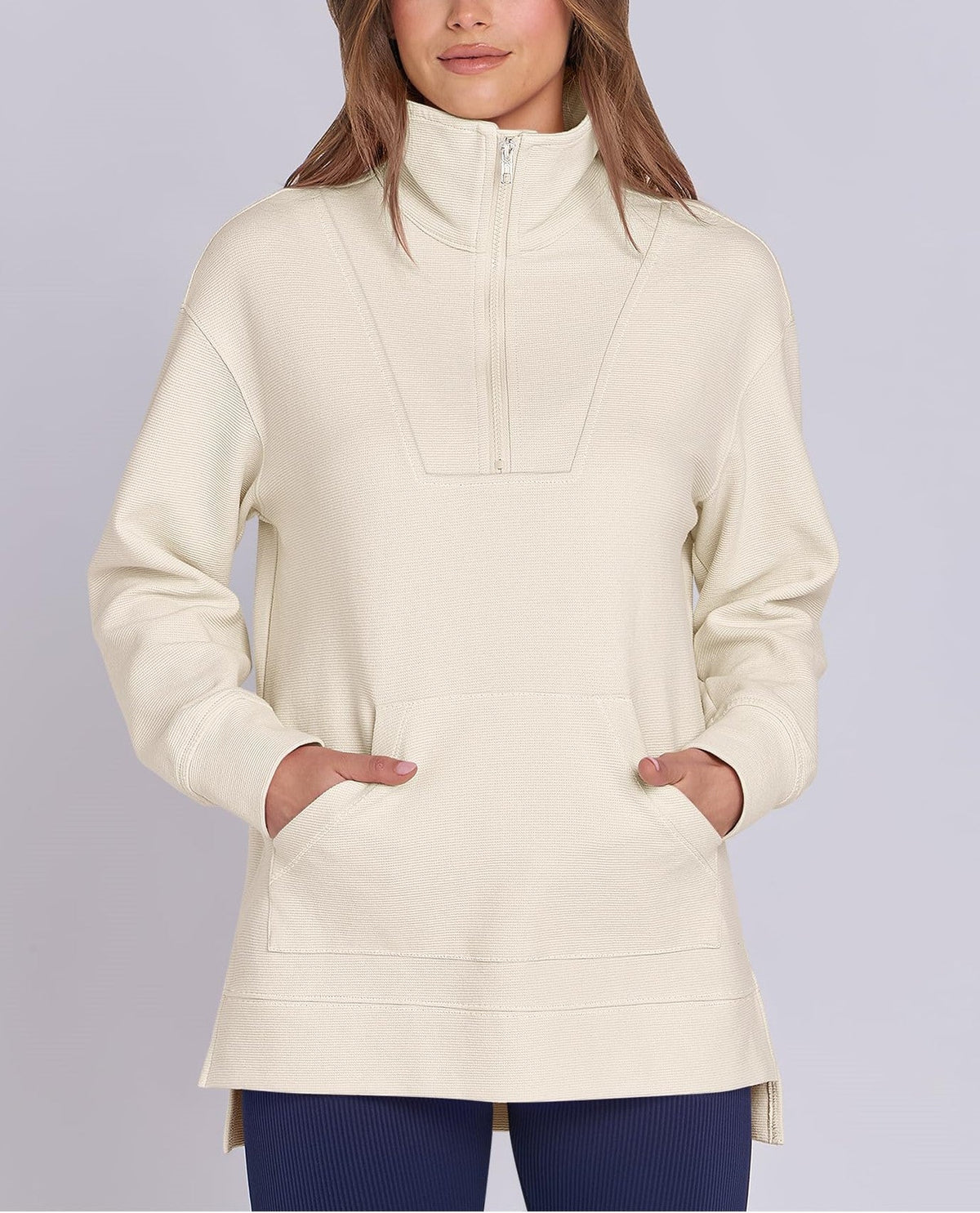 Anouk | Quarter Zip Oversized Knit Pullover