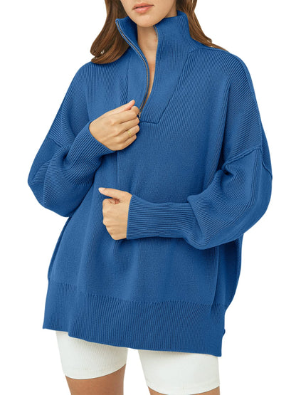 Kitty | Oversized Quarter Zip Sweater Pullover