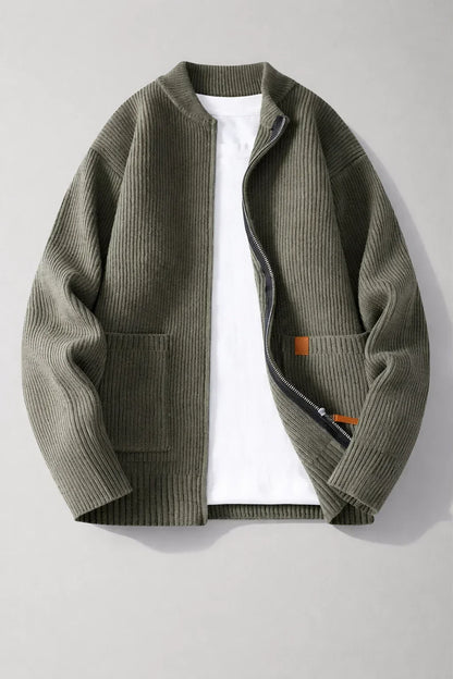 Everett Ribbed Zip Cardigan