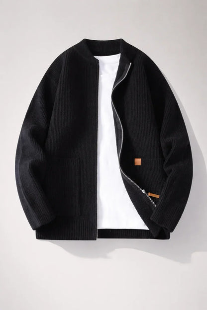 Everett Ribbed Zip Cardigan