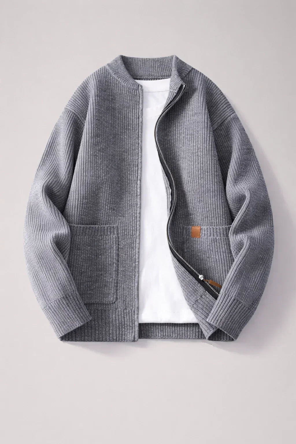 Everett Ribbed Zip Cardigan