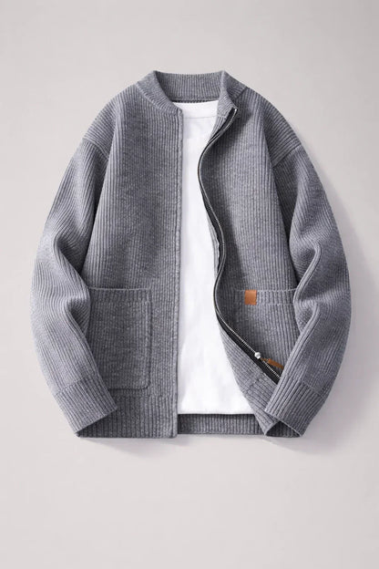 Everett Ribbed Zip Cardigan