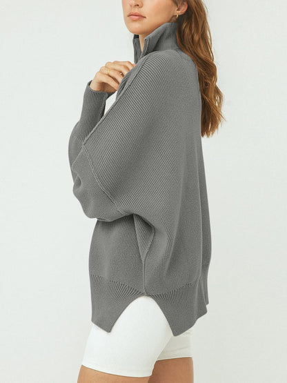 Kitty | Oversized Quarter Zip Sweater Pullover