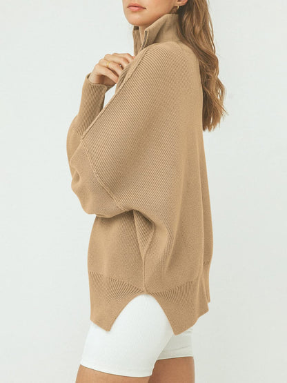 Kitty | Oversized Quarter Zip Sweater Pullover