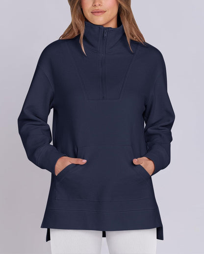 Anouk | Quarter Zip Oversized Knit Pullover