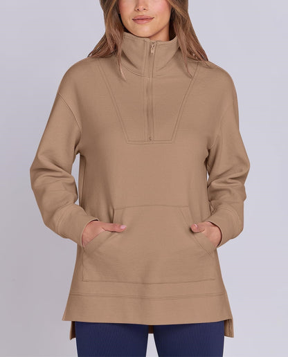 Anouk | Quarter Zip Oversized Knit Pullover