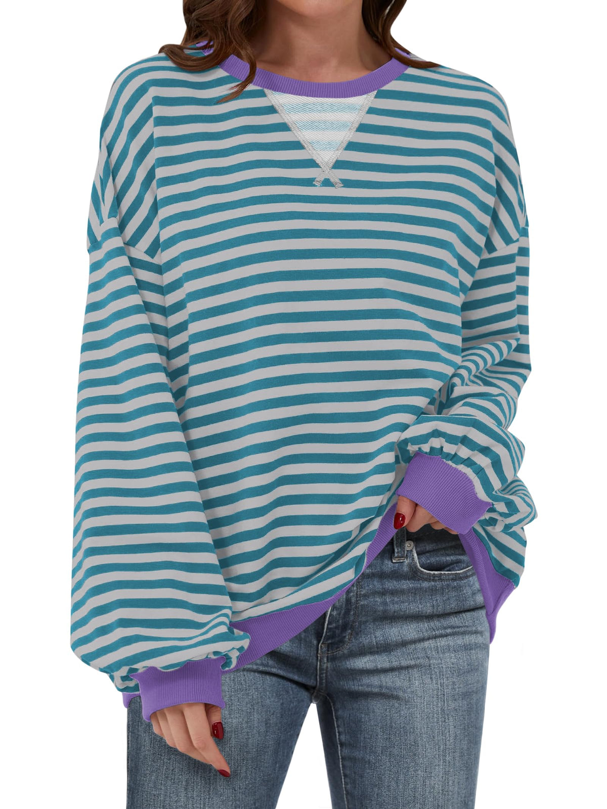 Janice | Striped Oversized Sweatshirt