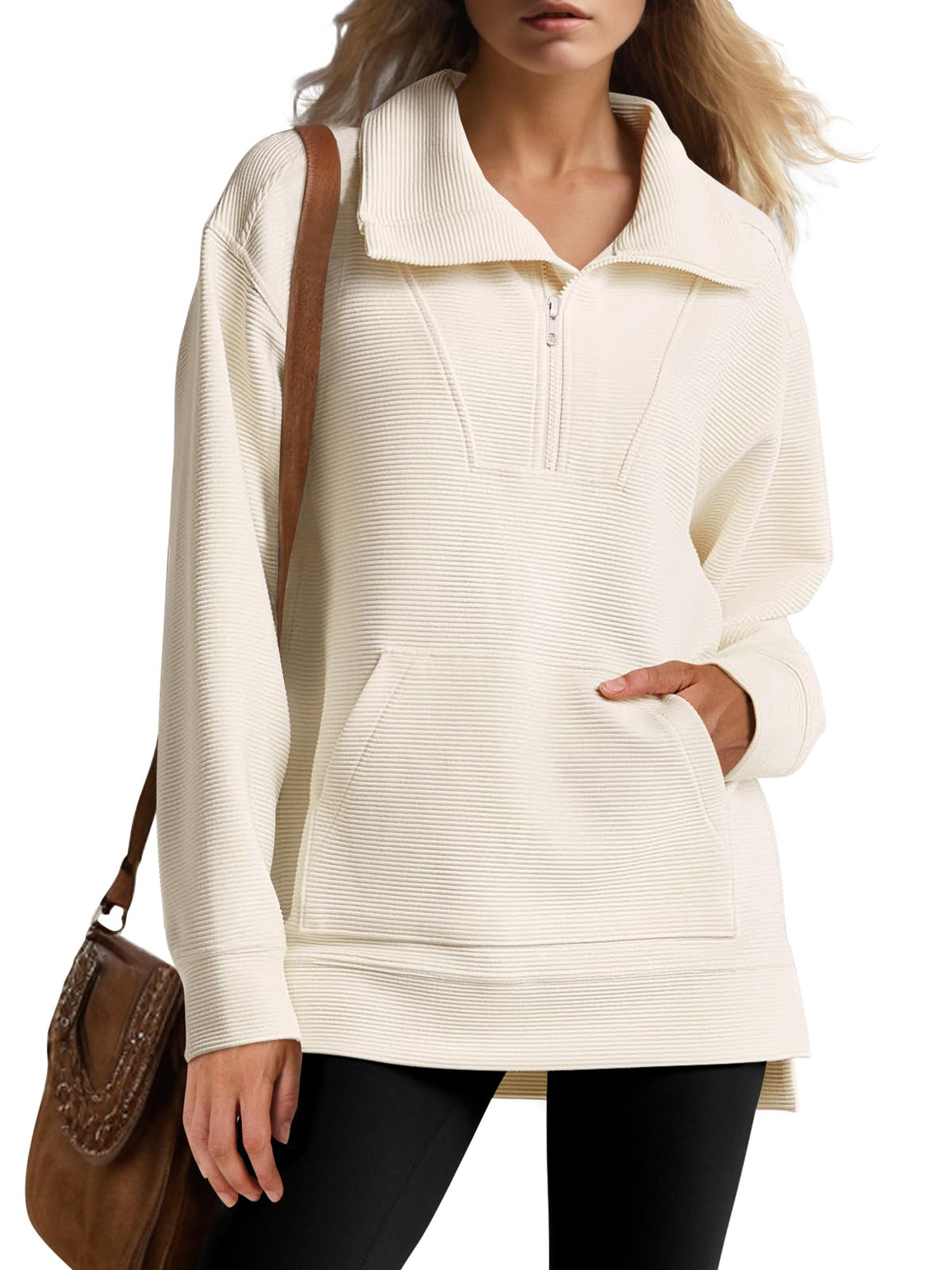 Anouk | Quarter Zip Oversized Knit Pullover