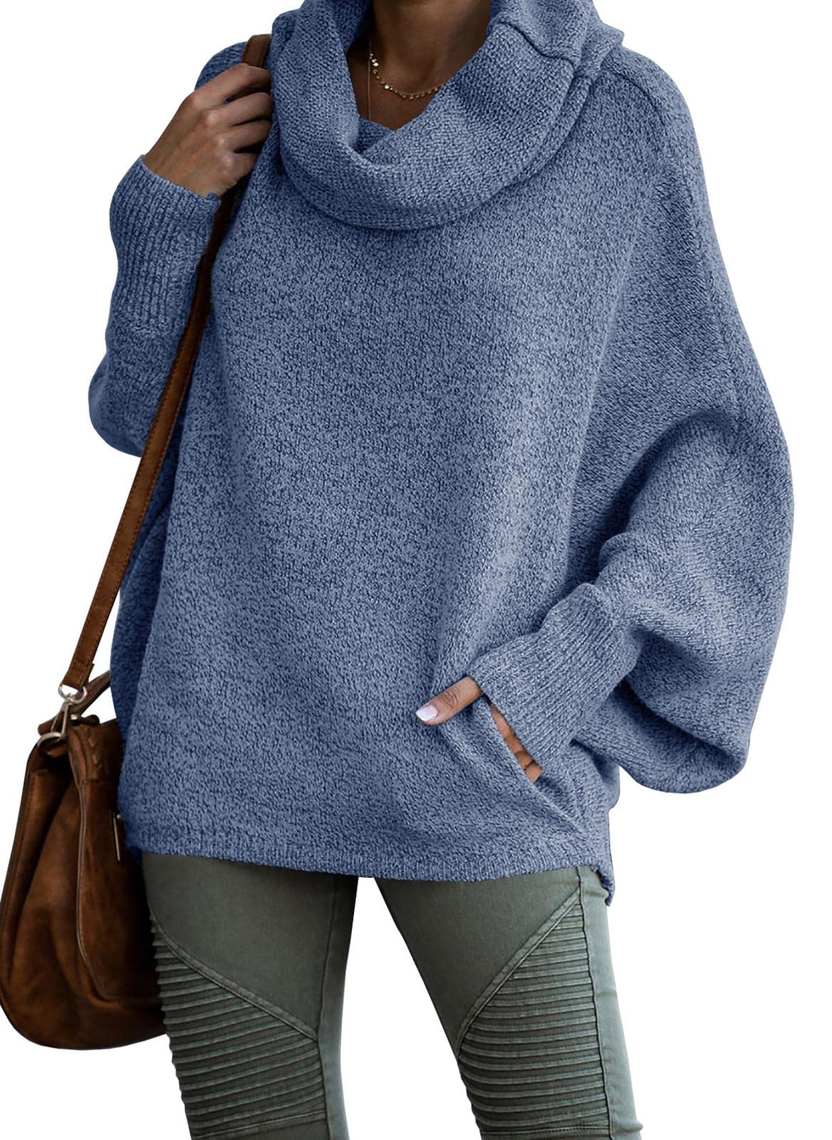 Jazzlynn | Cowl Neck Pullover Sweaters with Pockets