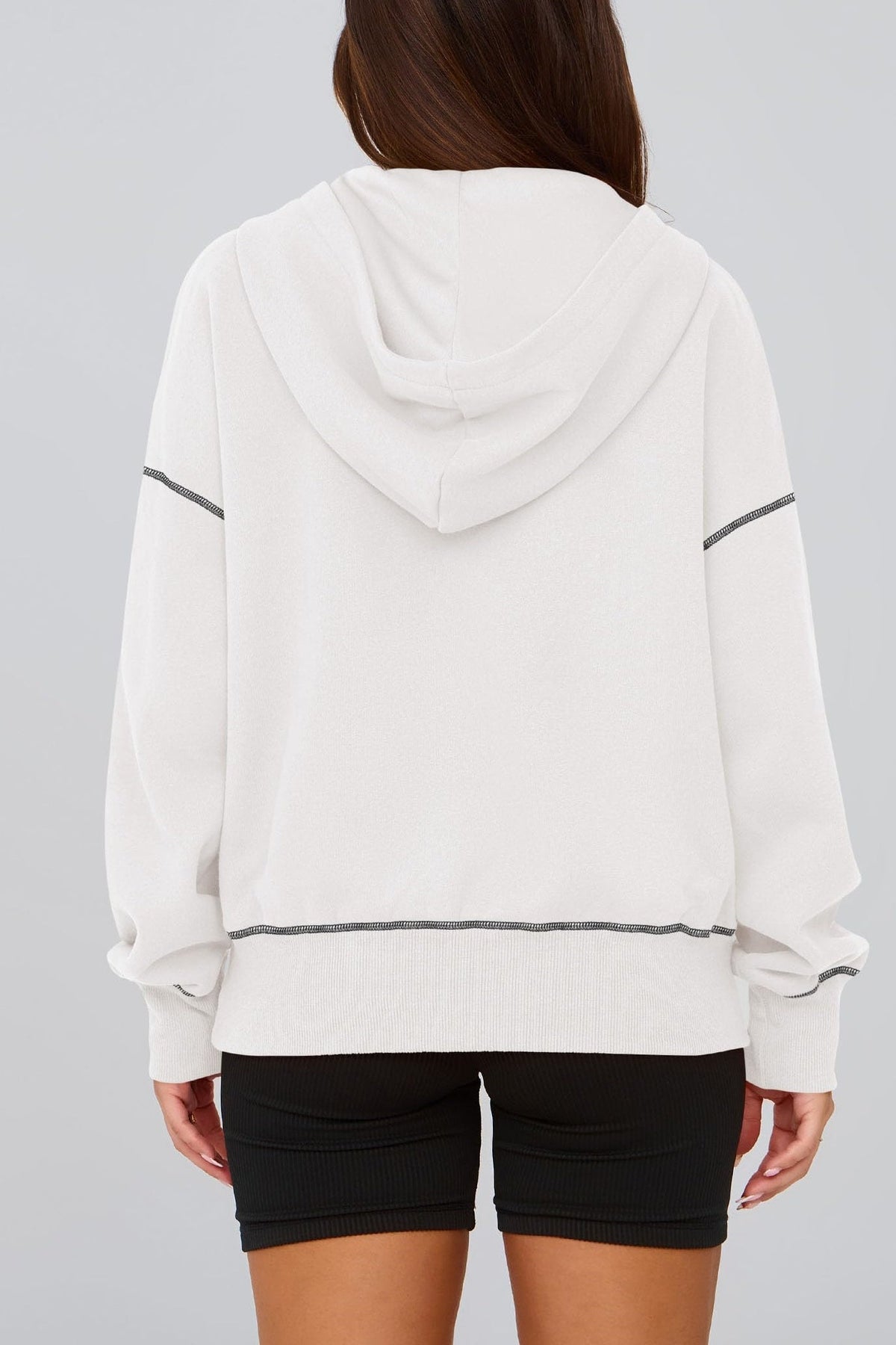 Coco | Half Zip Long Sleeve Cropped Hoodie
