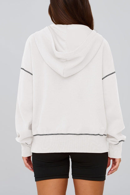 Coco | Half Zip Long Sleeve Cropped Hoodie