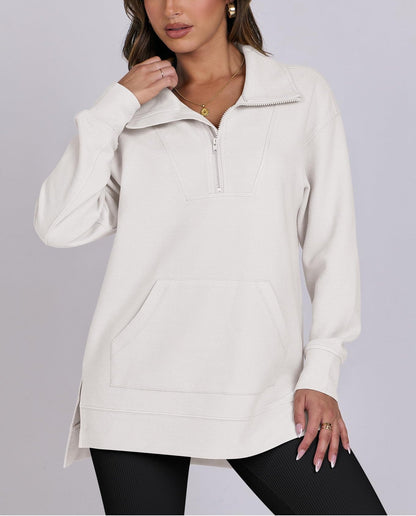 Anouk | Quarter Zip Oversized Knit Pullover