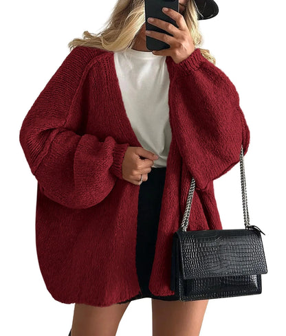 Elly | Oversized Lantern Sleeve Cardigan
