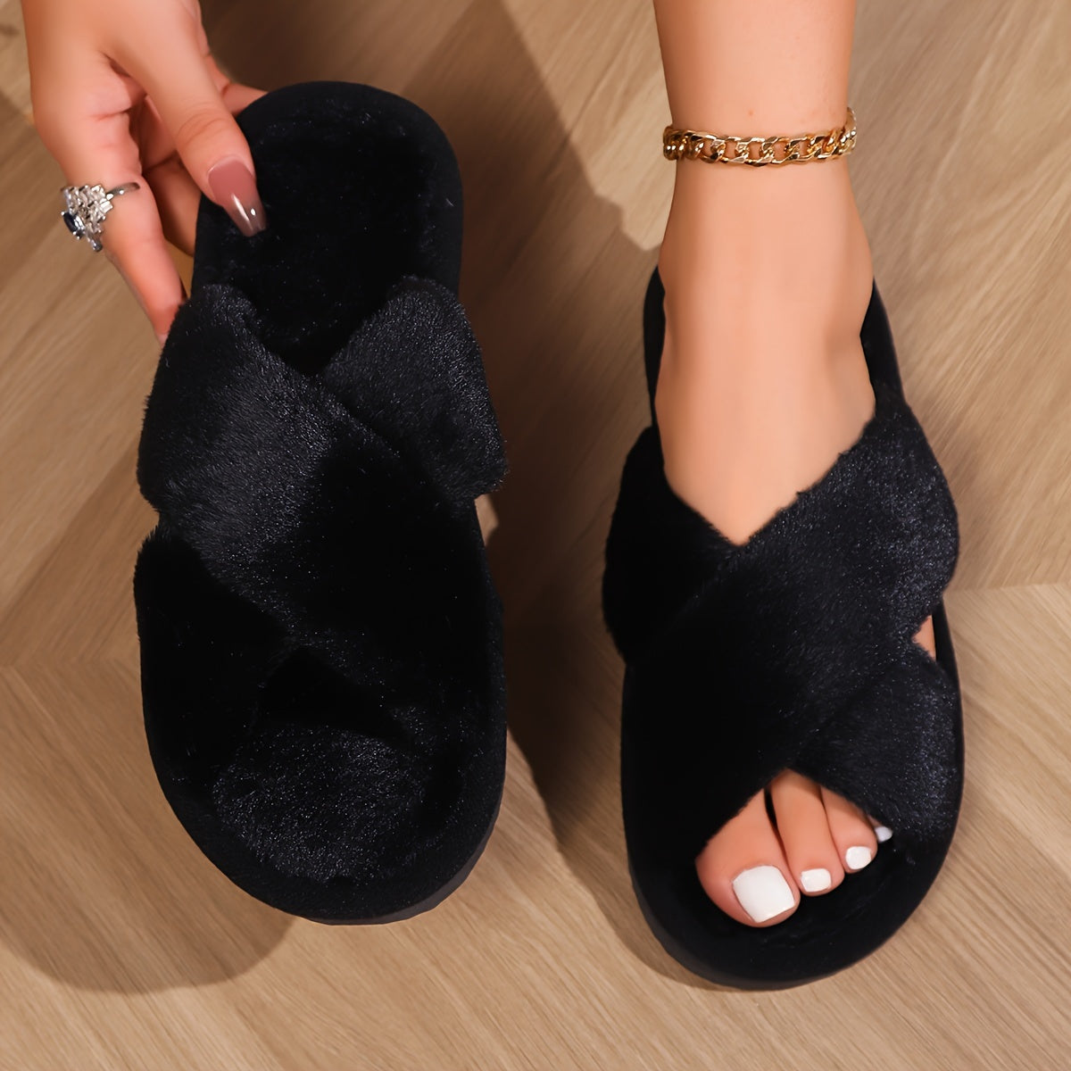 Lily | Plush Slip-On Slippers Anti-Slip Sole