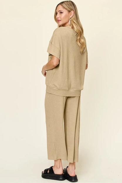 Cleo | Ribbed Wide-leg Pants