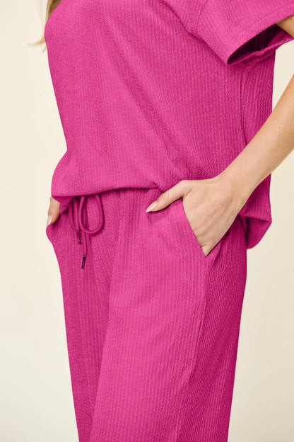 Cleo | Ribbed Wide-leg Pants