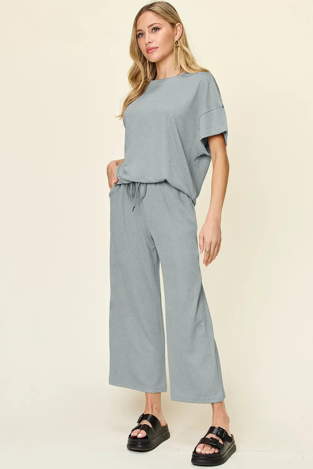 Cleo | Ribbed Wide-leg Pants